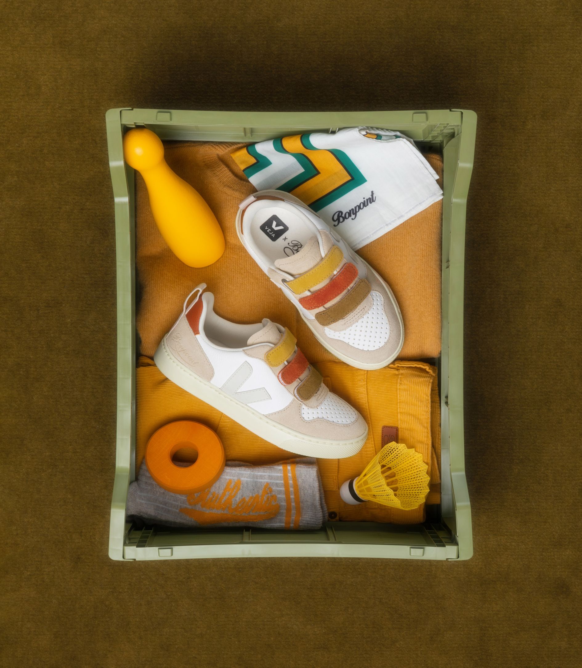 VEJA V-10 LEATHER VEJA X BONPOINT MULTICO ALMOND | VJ24824