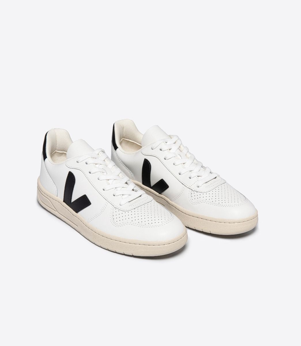 VEJA V-10 LEATHER WHITE BLACK | VJ24537