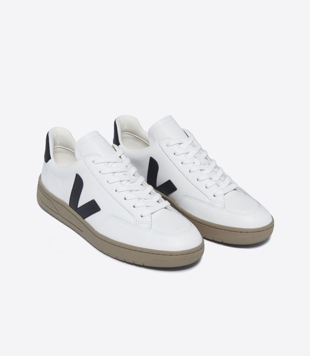 VEJA V-12 LEATHER WHITE BLACK DUNE | VJ24593