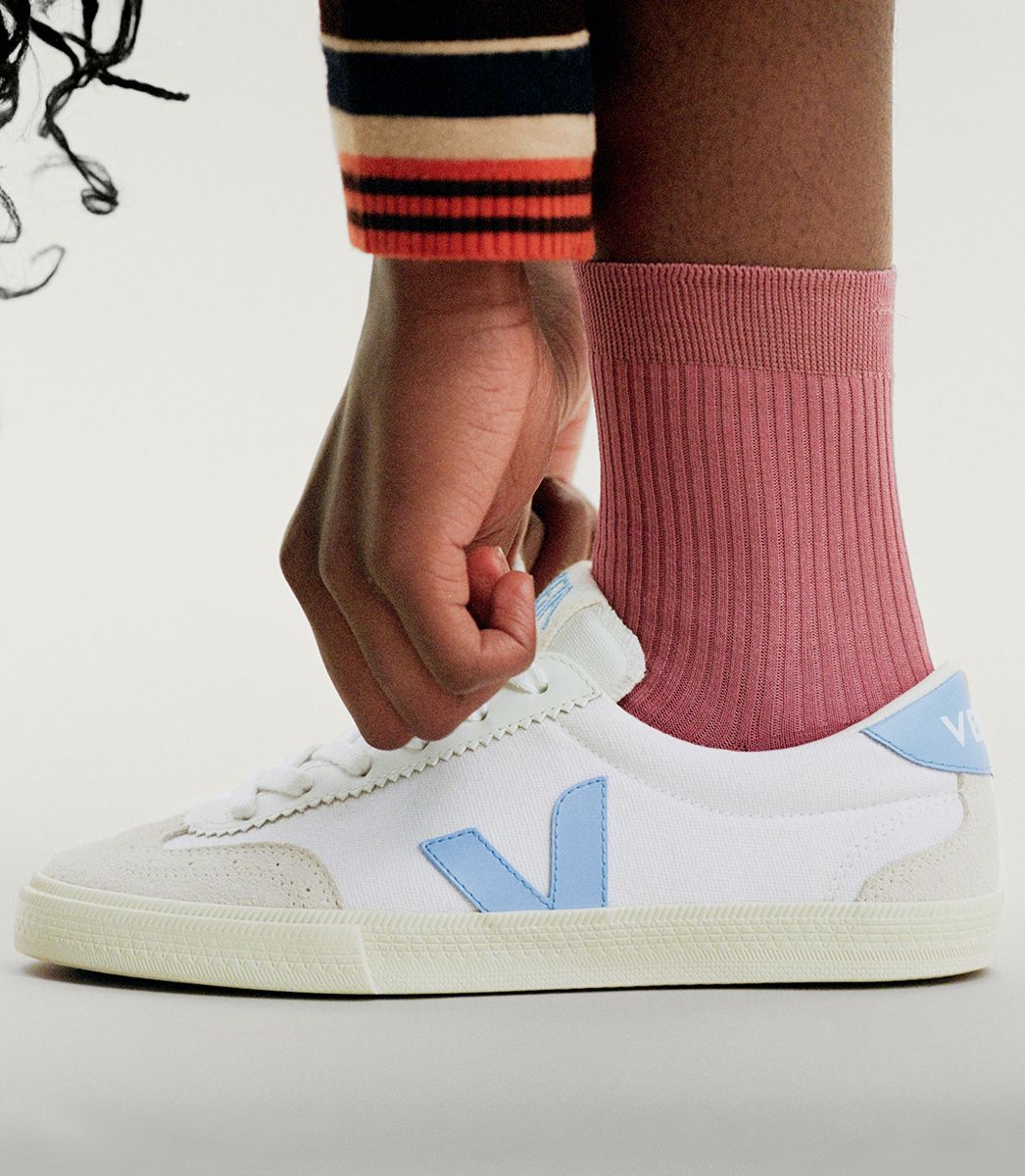 VEJA VOLLEY CANVAS WHITE AQUA | VJ24465